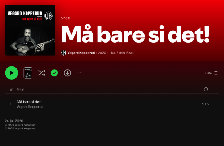 vegard kopperud må bare si det single